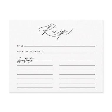 Simple Minimalist Type Script Recipe Invitations