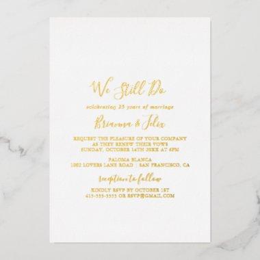 Simple Minimalist We Still Do Gold Foil Invitations