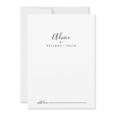 Simple Minimalist Wedding Advice Card