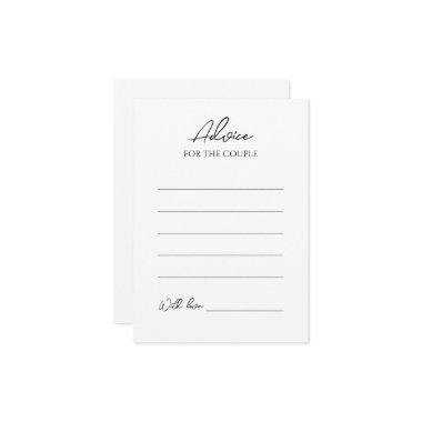 Simple Minimalist Wedding Advice Card