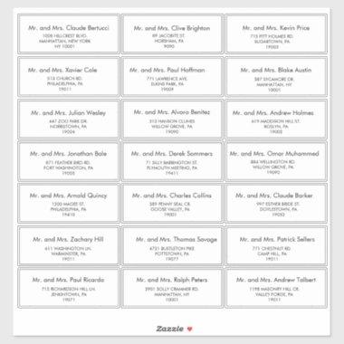 Simple Minimalist Wedding Guest Address Label