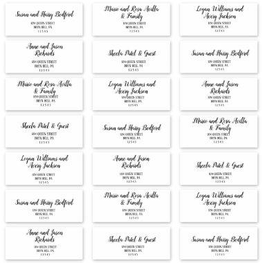 Simple Minimalist Wedding Guest Address Labels