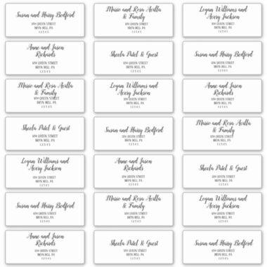 Simple Minimalist Wedding Guest Address Labels