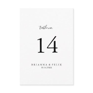 Simple Minimalist Wedding Table Number