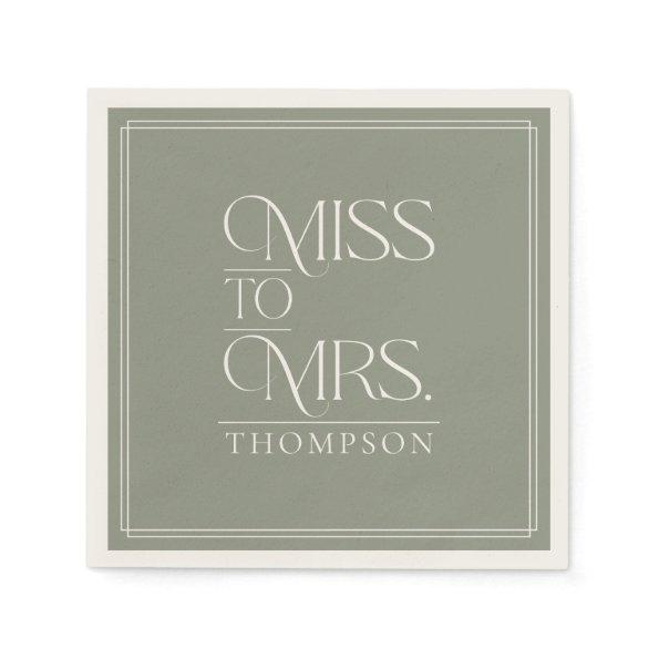 Simple Miss to Mrs Green Moss  Paper Napkins
