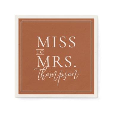 Simple Miss to Mrs Terracotta  Paper Napkins