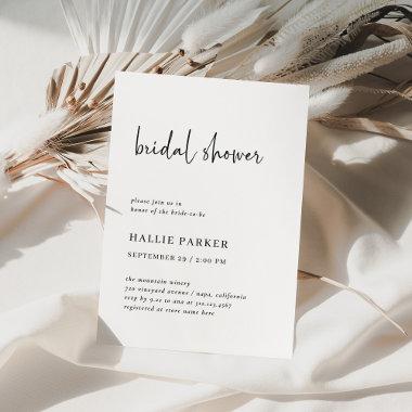 Simple Modern and Minimalist | Bridal Shower Invitations