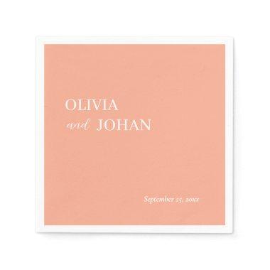 Simple Modern and Minimalist | Wedding Peach Napkins