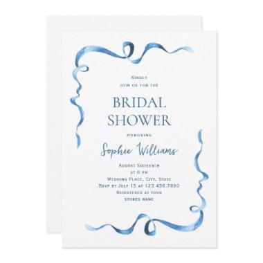Simple Modern Blue Hand Drawn Bow