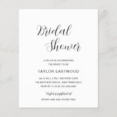 Simple Modern Budget Bridal Shower Invitations