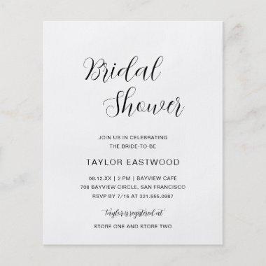 Simple Modern Budget Bridal Shower Invitations Flyer