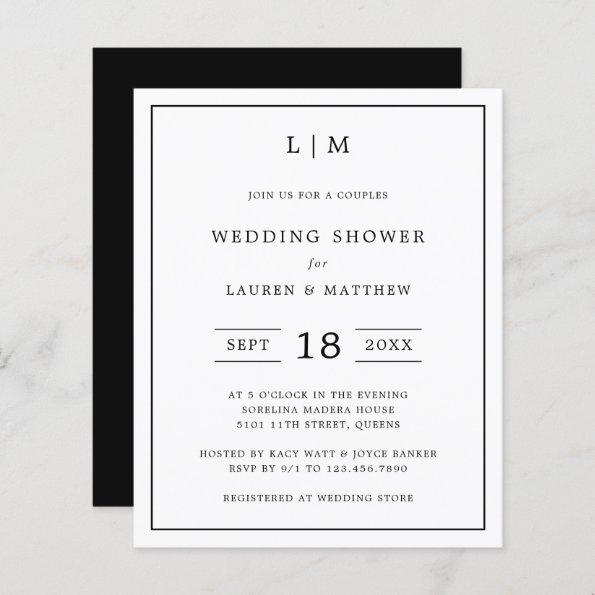 Simple Modern Budget Wedding Shower Invitations