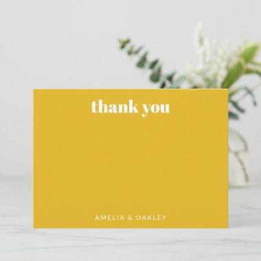 Simple Modern Cute Custom Yellow Couples Shower Thank You Invitations