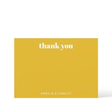 Simple Modern Cute Custom Yellow Couples Shower Thank You