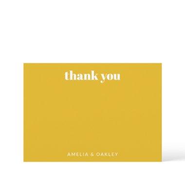 Simple Modern Cute Custom Yellow Couples Shower Thank You Invitations