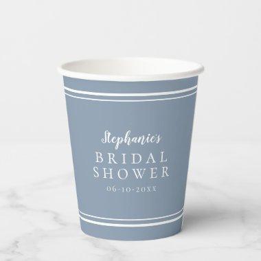 Simple Modern Dusty Blue  Paper Cups