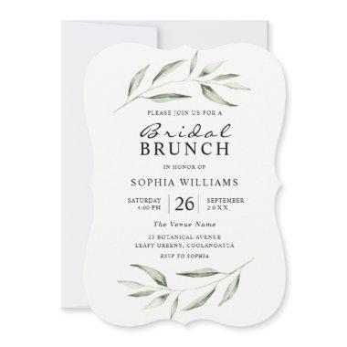 Simple Modern Greenery Leaf  Brunch