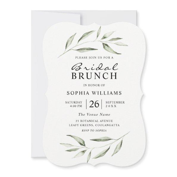 Simple Modern Greenery Leaf  Brunch