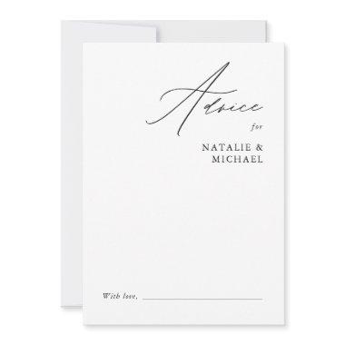 Simple Modern Minimal Handwriting Script Wedding Advice Card