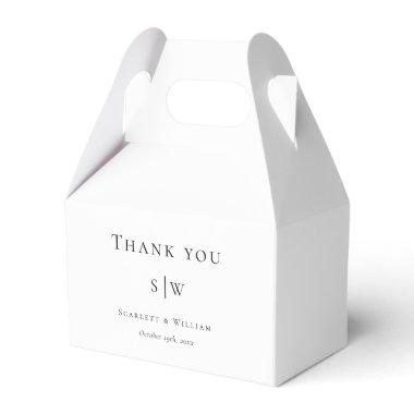 Simple Modern Minimal White Wedding Gable Favor Boxes