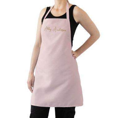 Simple Modern Minimalist Gold Script | Pink Apron