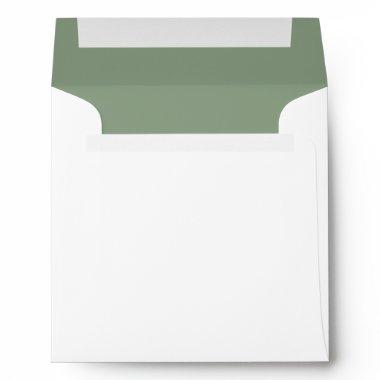 Simple Modern Minimalist Sage Green Square Wedding Envelope