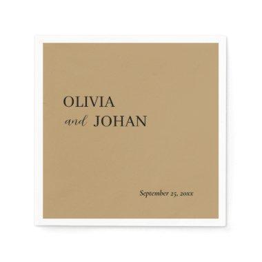 Simple Modern & Minimalist | Wedding Brown Napkins