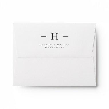 Simple Modern Monogram Couple Initial Stationery Envelope