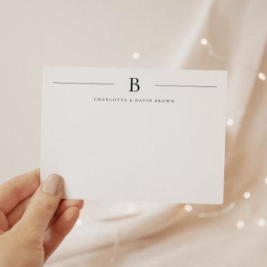 Simple Modern Monogram Couple Stationery Note