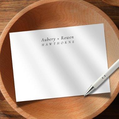Simple Modern Personalized Names Couple Wedding Note