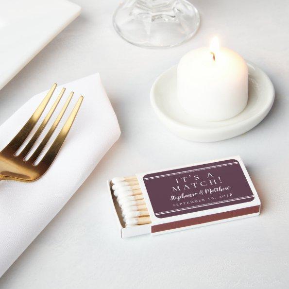 Simple Modern Trendy Purple Chic Wedding Favors Matchboxes