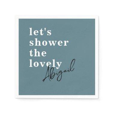 Simple Modern Watercolor Teal  Napkins