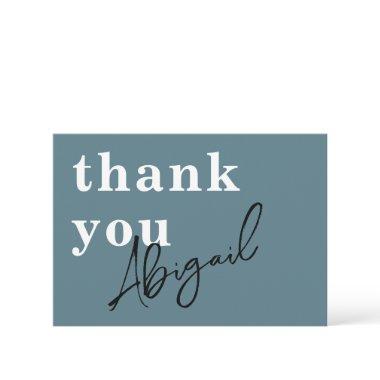 Simple Modern Watercolor Teal  Thank Thank You