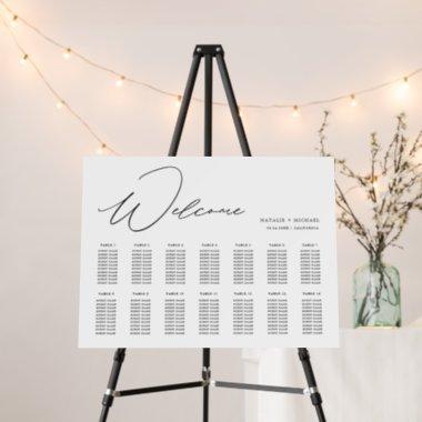 Simple Modern Wedding Alphabetical Seating Chart Foam Board