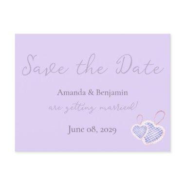 Simple Monogram Minimalist Lavender Wedding PostInvitations