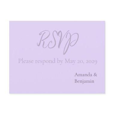Simple Monogram Minimalist Lavender Wedding RSVP Post