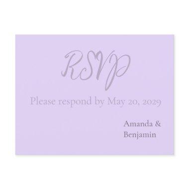 Simple Monogram Minimalist Lavender Wedding RSVP PostInvitations