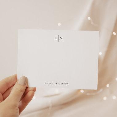 Simple Monogram Modern Bridal Stationery Note
