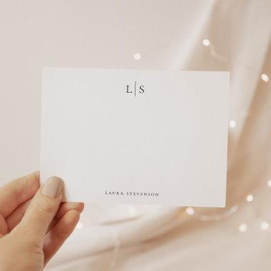 Simple Monogram Modern Bridal Stationery Note Invitations