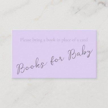 Simple Monogram Pale Lavender Book for Baby Shower Business Invitations