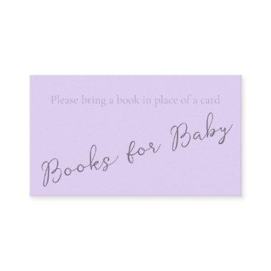 Simple Monogram Pale Lavender Book for Baby Shower Business