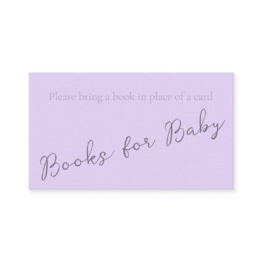 Simple Monogram Pale Lavender Book for Baby Shower Business Invitations