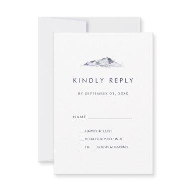 Simple Mountain Simple Wedding RSVP Card