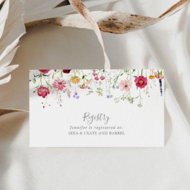 Simple Multicolor Wildflower Wedding Gift Registry Enclosure
