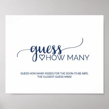 Simple Navy Calligraphy Guess How Many Sign