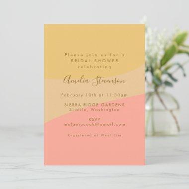 Simple Organic Shapes Sherbet Pastel Bridal Shower Invitations