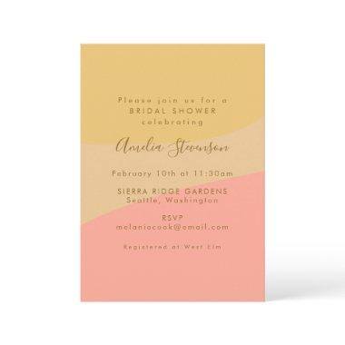 Simple Organic Shapes Sherbet Pastel Bridal Shower Invitations