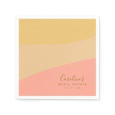 Simple Organic Sherbet Pastel Custom Bridal Shower Napkins