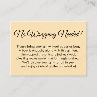 Simple Peach No Wrapping Needed Bridal Shower Enclosure Invitations