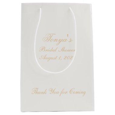 Simple Personalized Bridal Shower Thank You Medium Gift Bag